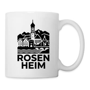 Rosenheim Bayern Silhouette Wahrzeichen - Tasse - Weiß - Rechts