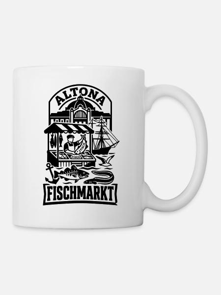 Fischmarkt Hamburg Altona - Tasse - Weiß