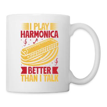 Un harmoniciste drôle joue mieux que je ne parle - Mug blanc - blanc - Droite