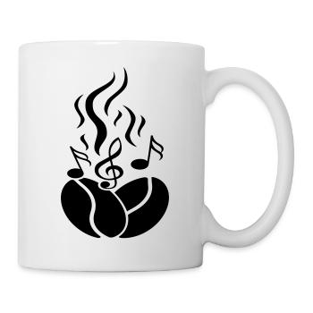 Grains de café avec notes de musique - Mug blanc - blanc - Droite