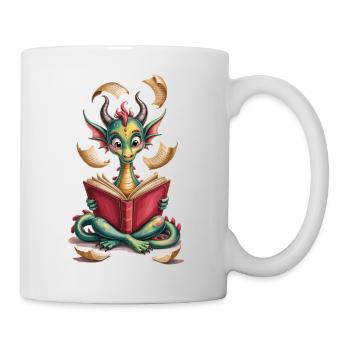 Book Dragon Dragon with Book Shirt - Mug - white - Right