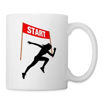 Départ des coureuses – Esprit de course - Mug blanc - blanc - Droite