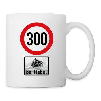 Tempolimit: 300 km/h bei Nebel (Biker Humor) - Tasse - Weiß - Rechts