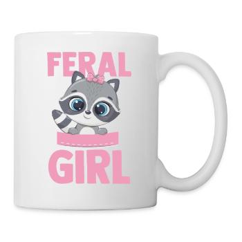 Feral Trash Panda Raccoon - Tasse - Weiß - Rechts