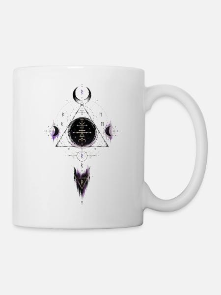Mondsigilkreis der arkanen Geometrie - Tasse - Weiß