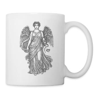 Ange Noir avec crâne et serpent - Mug blanc - blanc - Droite