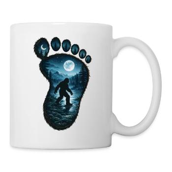 Bigfoot Forest Footprint Full Moon Night - Mug - white - Right
