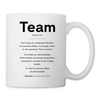 Teamgeist: Gemeinsame Ziele erreichen - Tasse - Weiß - Rechts
