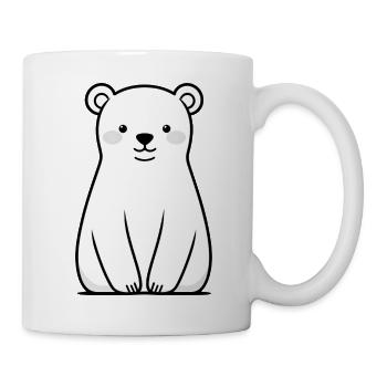 Cuddly polar bear illustration - Mug - white - Right