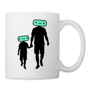 Silhouette familiale Chers enfants Parents Maman Papa - Mug blanc - blanc - Droite