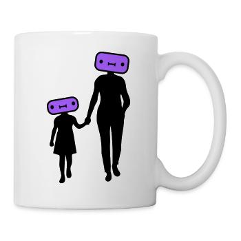 Silhouette familiale Chers enfants Parents Maman Papa - Mug blanc - blanc - Droite