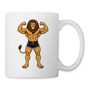 Leo en culturiste - Mug blanc - blanc - Droite