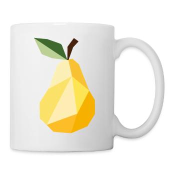 Geometrische Birne – Modernes Obst Motiv  - Tasse - Weiß - Rechts
