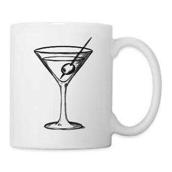 Cocktail glass with olive - illustration - Mug - white - Right