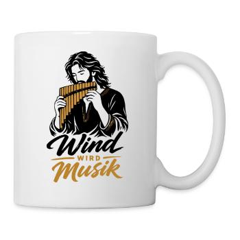 Flûte de panne - Le vent devient musique pour les panflûtistes - Mug blanc - blanc - Droite