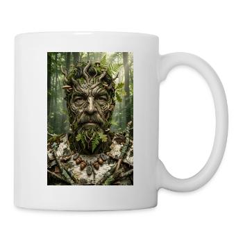 Waldgeist aus Rinde und Moos - Tasse - Weiß - Rechts