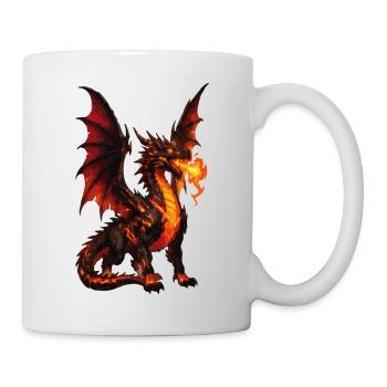 Feuerdrache Flammenatem - Tasse - Weiß - Rechts
