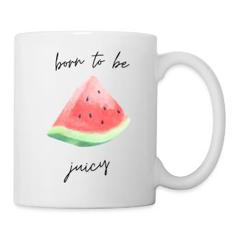 Wassermelone Aquarell Slice born to be juicy - Tasse - Weiß - Rechts