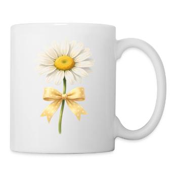 Gänseblümchen mit Schleifen-Blumenmotiv - Tasse - Weiß - Rechts