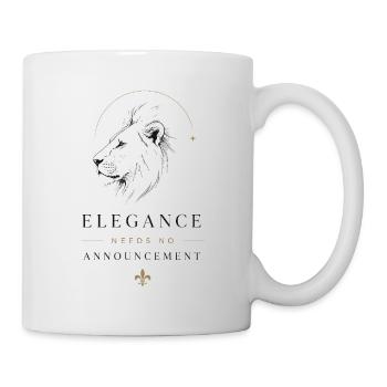 Eleganz Luxus Löwe Minimalismus Statement Ansage - Tasse - Weiß - Rechts