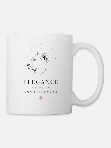 Eleganz Luxus Löwe Minimalismus Statement Ansage - Tasse - Weiß