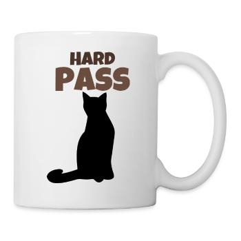 Hard Pass Funny Introvert Funny Black Cat Retro  - Mug - white - Right
