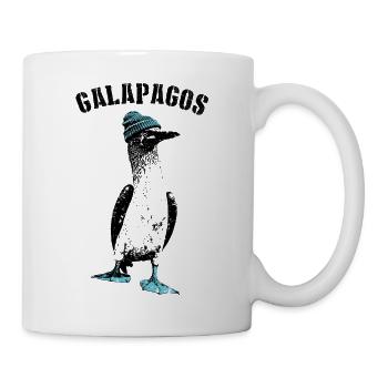 Drôle d’oiseau marin à pattes bleues avec une casquette - Mug blanc - blanc - Droite