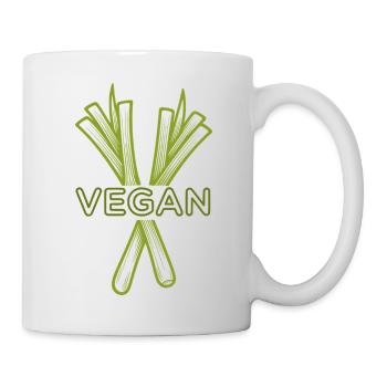 Silhouette de poireaux végan - Mug blanc - blanc - Droite