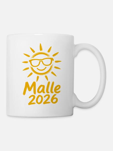 Malle 2026 Sonnenlogo - Tasse - Weiß