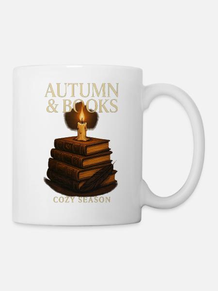 Autumnal books: Cosy season - Mug - white