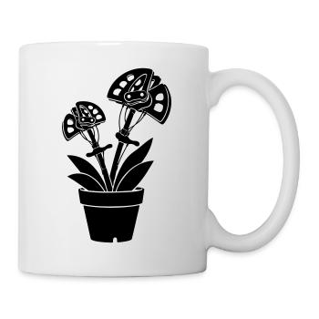 Motif floral en coin grimpant - Mug blanc - blanc - Droite