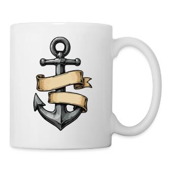 Anker Banner Vintage Tattoo - Tasse - Weiß - Rechts