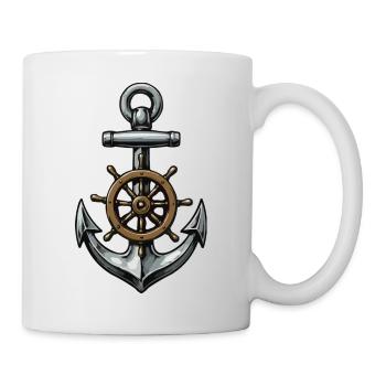 Motif d’ancre et de volant - Mug blanc - blanc - Droite