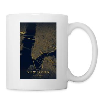 New York Street Map in Gold - Tasse - Weiß - Rechts