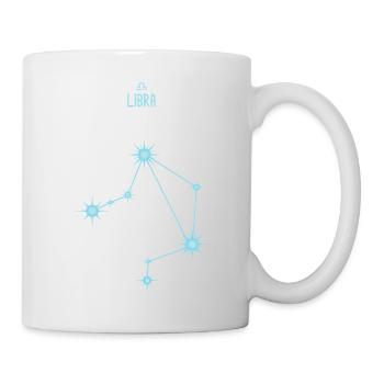 Waage, Tierkreiszeichen, Stern, Sternbild, Pastellblau, Pastellblau - Tasse - Weiß - Rechts