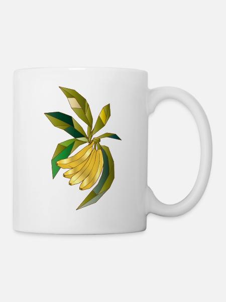 Geometrische Bananenstaude Illustration - Tasse - Weiß
