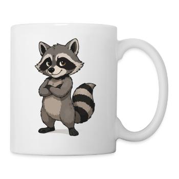 Confident Raccoon Cartoon - Mug - white - Right