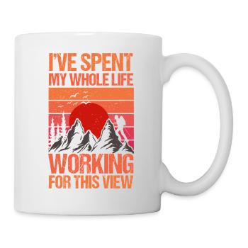 Hiking Mountain Trail Backpacking Outdoors Retired - Mug - white - Right