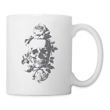 Roses du crâne gothique - Mug blanc - blanc - Droite