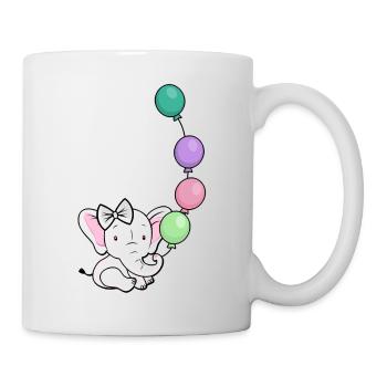 Éléphant Ballon Pastel - Mug blanc - blanc - Droite