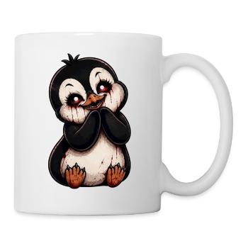 Süßer Pinguin Cartoon Halloween Horror - Tasse - Weiß - Rechts