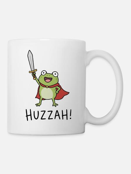 Frosch Ritter Huzzah! - Tasse - Weiß