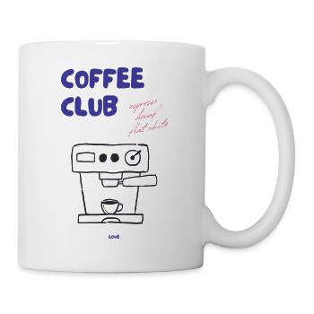 Kaffee Club Espressomaschine Illustration - Tasse - Weiß - Rechts