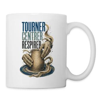 Tourner Centrer Respirer - Mug blanc - blanc - Droite