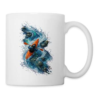 Speed kayaking on blue water - Mug - white - Right