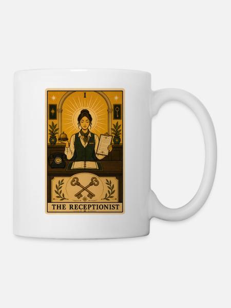 Rezeptionistin | Empfang Tarot - Tasse - Weiß