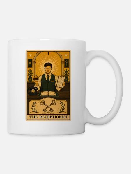 Rezeptionist | Empfang Tarot - Tasse - Weiß