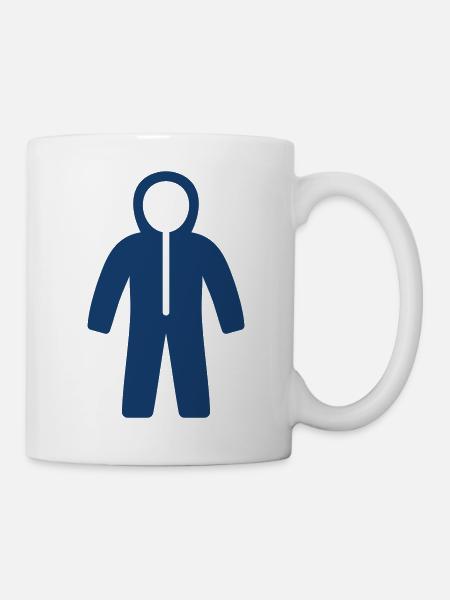 Schützender Overall Solid-Icon Arbeitsanzug-Symbol - Tasse - Weiß