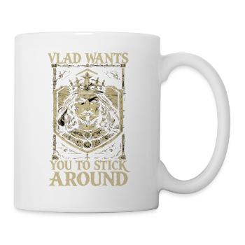 Vlad, veux-tu rester ? Graphisme du roi ? - Mug blanc - blanc - Droite