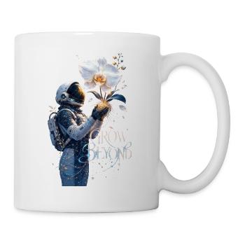 Astronaut und Blumen wachsen jenseits - Tasse - Weiß - Rechts